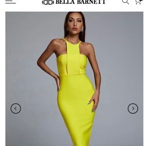 Irana Yellow Midi Bandage Dress